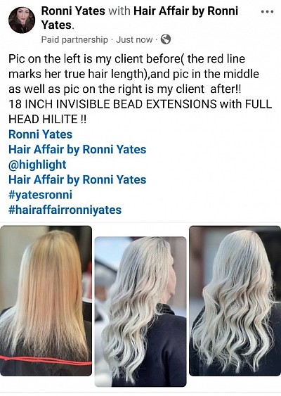 Invisible bead hair extension installation services. .by appt. Only